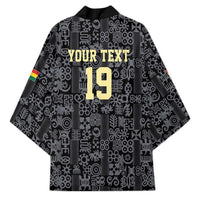 Custom World Football 2026 Ghana Kimono Black Stars Rise with Black Adinkra Pattern