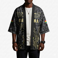 Custom World Football 2026 Ghana Kimono Black Stars Rise with Black Adinkra Pattern