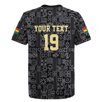 Custom World Football 2026 Ghana Rugby Jersey Black Stars Rise with Black Adinkra Pattern