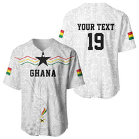 Custom World Football 2026 Ghana Baseball Jersey Black Stars Rise with White Adinkra Pattern