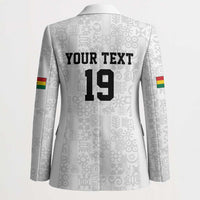 Custom World Football 2026 Ghana Blazer Black Stars Rise with White Adinkra Pattern