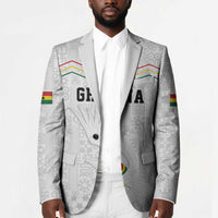Custom World Football 2026 Ghana Blazer Black Stars Rise with White Adinkra Pattern