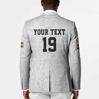 Custom World Football 2026 Ghana Blazer Black Stars Rise with White Adinkra Pattern