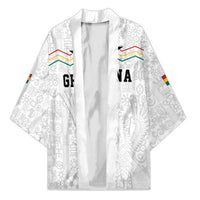 Custom World Football 2026 Ghana Kimono Black Stars Rise with White Adinkra Pattern