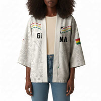 Custom World Football 2026 Ghana Kimono Black Stars Rise with White Adinkra Pattern