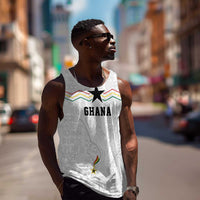 Custom World Football 2026 Ghana Men Tank Top Black Stars Rise with White Adinkra Pattern
