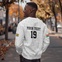 Custom World Football 2026 Ghana Sweatshirt Black Stars Rise with White Adinkra Pattern