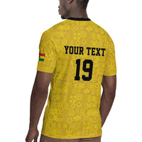 Custom World Football 2026 Ghana Rugby Jersey Black Stars Rise with Yellow Adinkra Pattern