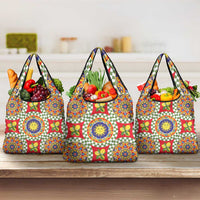 Green Sicilian Majolica Lemon Sun Art Grocery Bag