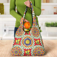 Green Sicilian Majolica Lemon Sun Art Grocery Bag