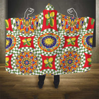 Green Sicilian Majolica Lemon Sun Art Hooded Blanket