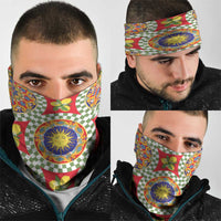 Green Sicilian Majolica Lemon Sun Art Neck Gaiter