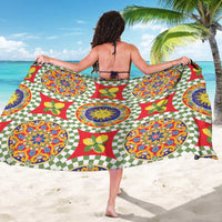 Green Sicilian Majolica Lemon Sun Art Sarong