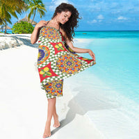 Green Sicilian Majolica Lemon Sun Art Sarong