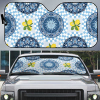 Blue Sicilian Majolica Lemon Sun Art Auto Sun Shade