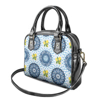 Blue Sicilian Majolica Lemon Sun Art Shoulder Handbag