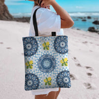 Blue Sicilian Majolica Lemon Sun Art Tote Bag
