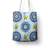 Blue Sicilian Majolica Lemon Sun Art Tote Bag