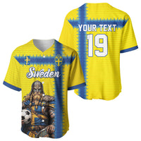 Custom World Football 2026 Sweden Baseball Jersey Go Blagult Viking Glory