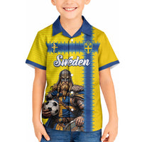 Custom World Football 2026 Sweden Hawaiian Shirt Go Blagult Viking Glory