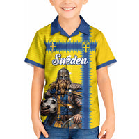 Custom World Football 2026 Sweden Kid Hawaiian Shirt Go Blagult Viking Glory