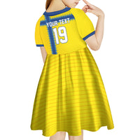 Custom World Football 2026 Sweden Kid Short Sleeve Dress Go Blagult Viking Glory