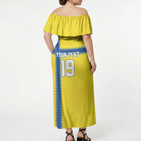 Custom World Football 2026 Sweden Off Shoulder Maxi Dress Go Blagult Viking Glory