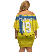 Custom World Football 2026 Sweden Off Shoulder Short Dress Go Blagult Viking Glory
