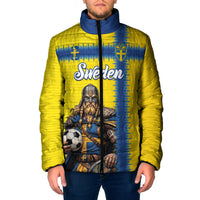Custom World Football 2026 Sweden Padded Jacket Go Blagult Viking Glory