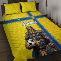 World Football 2026 Sweden Quilt Bed Set Go Blagult Viking Glory