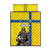 World Football 2026 Sweden Quilt Bed Set Go Blagult Viking Glory