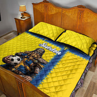 World Football 2026 Sweden Quilt Bed Set Go Blagult Viking Glory