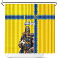 World Football 2026 Sweden Shower Curtain Go Blagult Viking Glory
