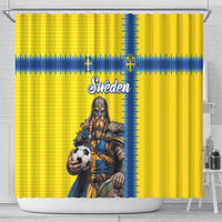 World Football 2026 Sweden Shower Curtain Go Blagult Viking Glory