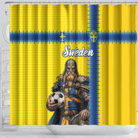 World Football 2026 Sweden Shower Curtain Go Blagult Viking Glory