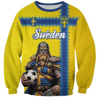 Custom World Football 2026 Sweden Sweatshirt Go Blagult Viking Glory