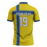 Custom World Football 2026 Sweden Zipper Polo Shirt Go Blagult Viking Glory