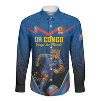 Custom World Football 2026 DR Congo Long Sleeve Button Shirt Les Leopards Coupe du Monde Glory