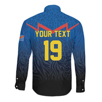 Custom World Football 2026 DR Congo Long Sleeve Button Shirt Les Leopards Coupe du Monde Glory