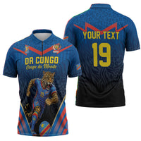 Custom World Football 2026 DR Congo Zipper Polo Shirt Les Leopards Coupe du Monde Glory