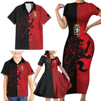 Italy Aosta Valley Family Matching Short Sleeve Bodycon Dress and Hawaiian Shirt Emblem With Flag Style LT19