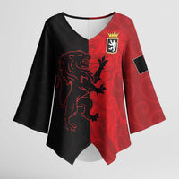 Italy Aosta Valley Kimono Sleeve Blouse Emblem With Flag Style LT19