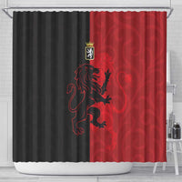 Italy Aosta Valley Shower Curtain Emblem With Flag Style - Wonder Print Shop