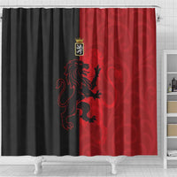 Italy Aosta Valley Shower Curtain Emblem With Flag Style - Wonder Print Shop