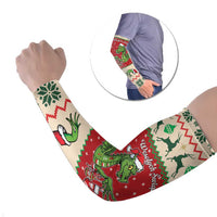 Poland Dinosaur Christmas Arm Sleeves Polish Smok Wawelski Wesołych Swiat - Wonder Print Shop