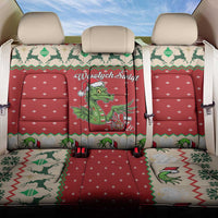 Poland Dinosaur Christmas Back Car Seat Cover Polish Smok Wawelski Wesołych Swiat - Wonder Print Shop