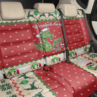Poland Dinosaur Christmas Back Car Seat Cover Polish Smok Wawelski Wesołych Swiat - Wonder Print Shop
