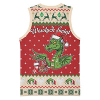 Poland Dinosaur Christmas Basketball Jersey Polish Smok Wawelski Wesołych Swiat - Wonder Print Shop