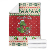 Poland Dinosaur Christmas Blanket Polish Smok Wawelski Wesołych Swiat - Wonder Print Shop