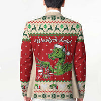Poland Dinosaur Christmas Blazer Polish Smok Wawelski Wesołych Swiat - Wonder Print Shop